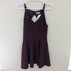 Lots of Love by Speechless Purple Sparkle Glitter Dress Open Back Size 5 NWT